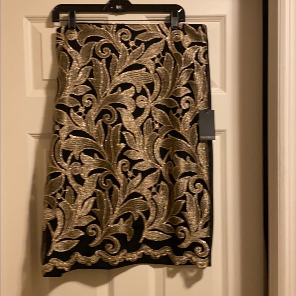 Black & Gold Embroidered Skirt